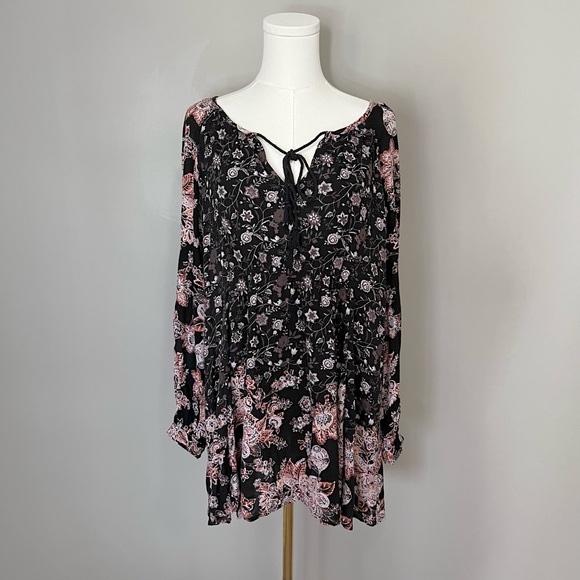 Free People Dresses & Skirts - Free People Lucky Loosey Dress Black Size XS